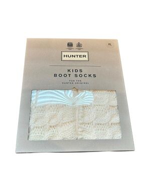 New Hunter Kids Cream Rain Boot Socks xl x large